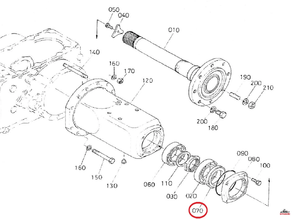 Сальник задней полуоси Kubota  (арт. 1-1012) salni[[k3209992.webp